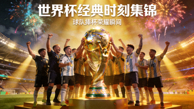 世界杯经典时刻集锦封面 - 球队捧起大力神杯的瞬间